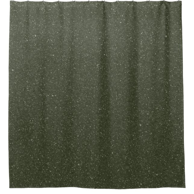Textured Moss Green Shower Curtain – Customizable (Front)