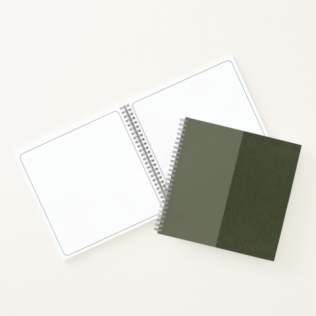 Textured Moss Green Sketchbook – Customizable Notebook (Inside)