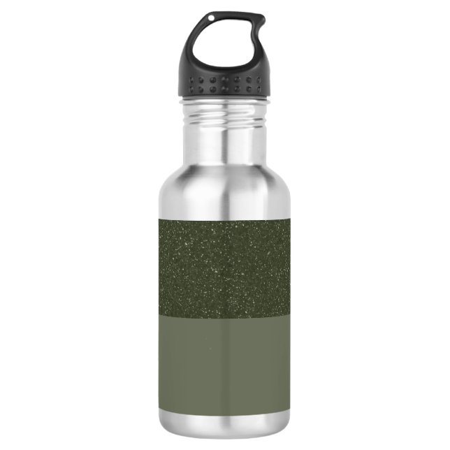 Textured Moss Green Split Water Bottle – Customize (Front)