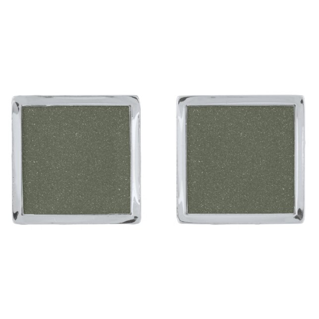 Textured Moss Green Square Cufflinks – Customize (Front)