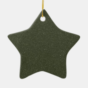 Textured Moss Green Star Ornament – Customizable