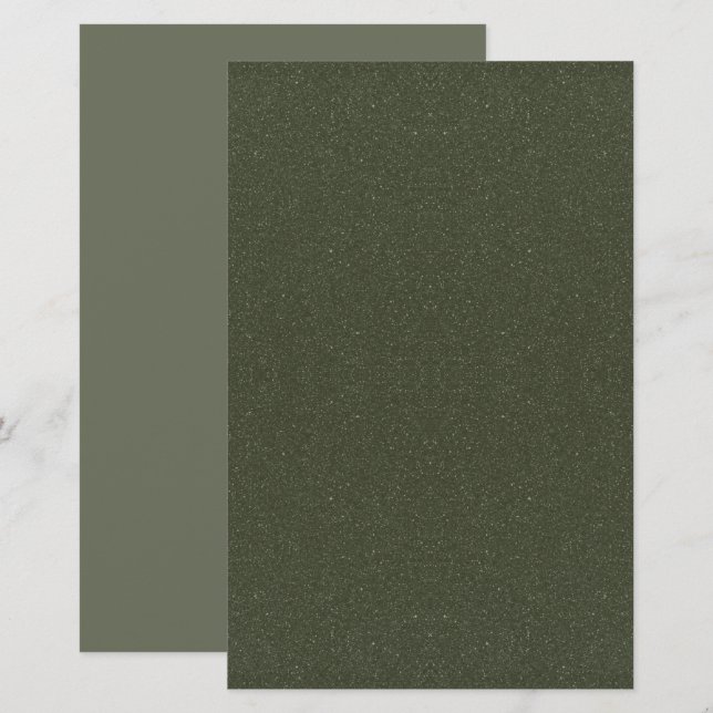 Textured Moss Green Stationery – Customizable (Front/Back)