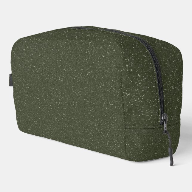 Textured Moss Green Travel Pouch – Customizable (Right Corner)