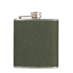 Textured Moss Green Vinyl Wrapped Flask – Custom