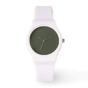 Textured Moss Green Watch – Customizable Face