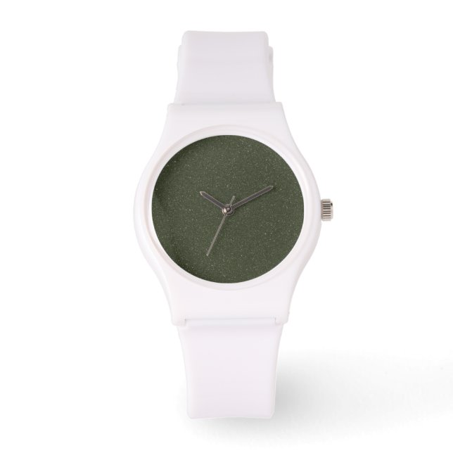 Textured Moss Green Watch – Customizable Face (Front)