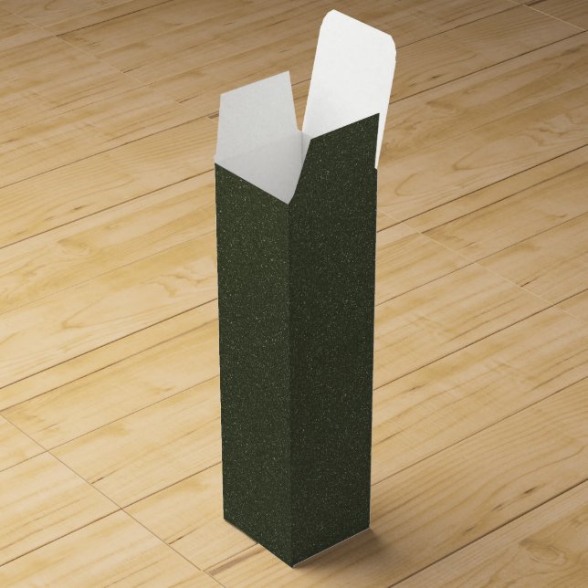 Textured Moss Green Wine Gift Box – Customizable (Opened)