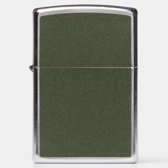 Textured Moss Green Zippo Lighter – Customizable (Front)