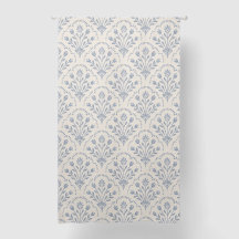 Textured Muted Blue Floral Scallop Pattern