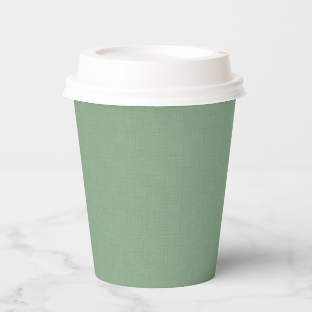 Textured muted green. paper cups (Front)