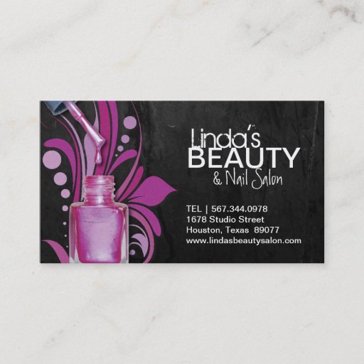 Customizable TEXTURED NAIL SALON BUSINESS CARD