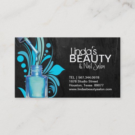 Customizable TEXTURED NAIL SALON BUSINESS CARD