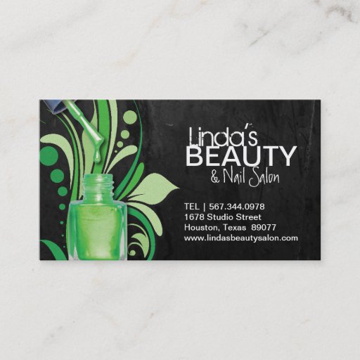 Customizable TEXTURED NAIL SALON BUSINESS CARD