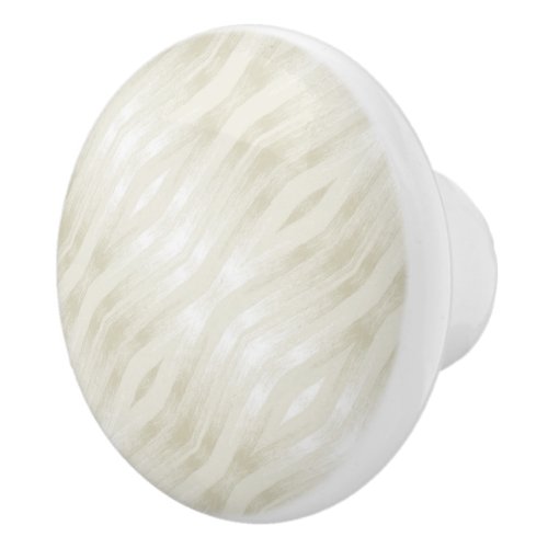 Textured noble light beige and white ceramic knob