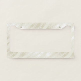 Textured noble light beige and white license plate frame