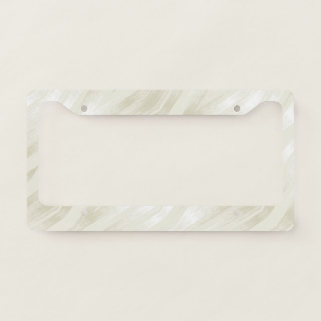 Textured noble light beige and white license plate frame (Front)