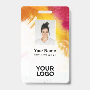 Textured Paint Employee Photo, Bar Code, Name Badge