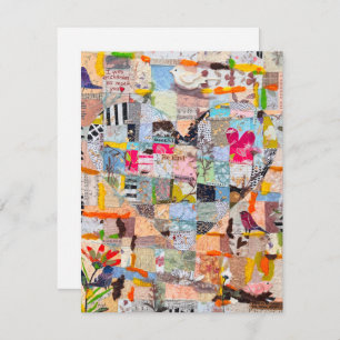 Textured Paper Heart Collage Greeting Card