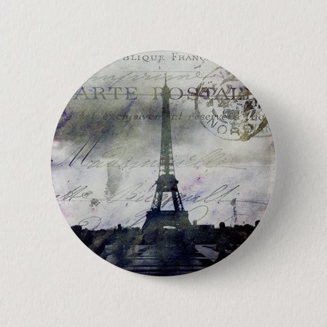 Textured Paris in Lavender Pinback Button (Front)