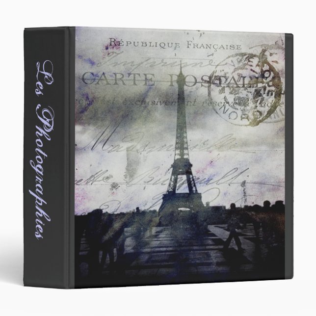 Textured Paris Les Photographies 1.5" Photo Album 3 Ring Binder (Front/Spine)