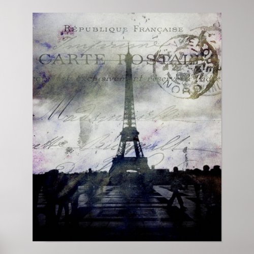 Textured Paris Poster