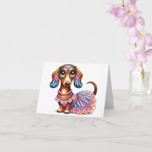 Textured Pastel Painted Dachshund Download Card