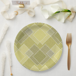 Textured patchwork patchwork multicolored patches  paper plates