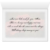 Textured Peach Colored Rose Mother's Day Card (Inside Horizontal (Bottom))