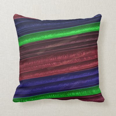 Textured Pillow with Burgundy, Blue and Green