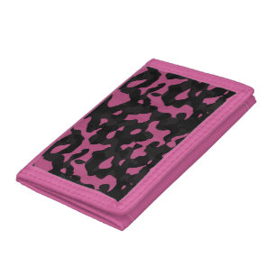 Textured pink and black camo abstract Trifold Wallet