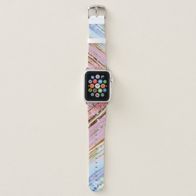 Textured Pink Background Apple Watch Band (Front)