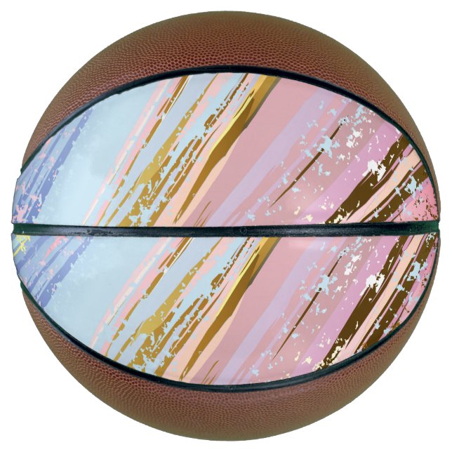 Textured Pink Background Basketball (Front)