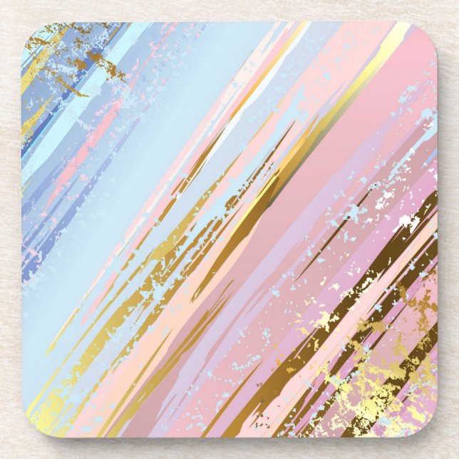 Textured Pink Background Beverage Coaster (Front)