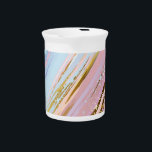 Textured Pink Background Beverage Pitcher<br><div class="desc">Pink and blue textured background,  painted with large brush strokes,  decorated with gold foil. Grunge Texture.</div>
