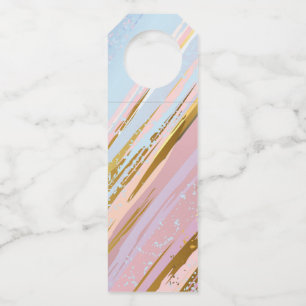 Textured Pink Background Bottle Hanger Tag