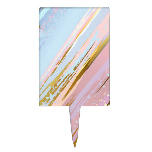 Textured Pink Background Cake Topper