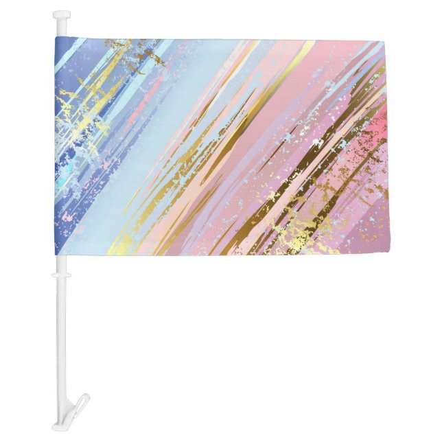 Textured Pink Background Car Flag (Front)