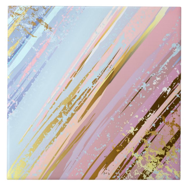 Textured Pink Background Ceramic Tile (Front)