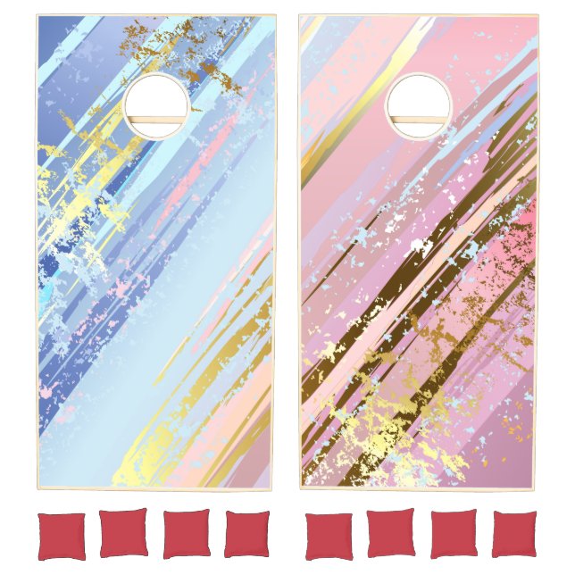 Textured Pink Background Cornhole Set (Set)