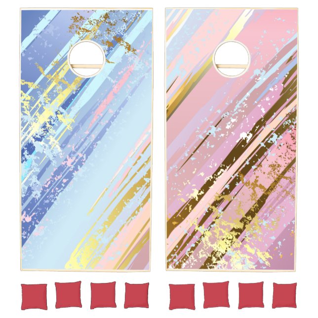 Textured Pink Background Cornhole Set (Set)