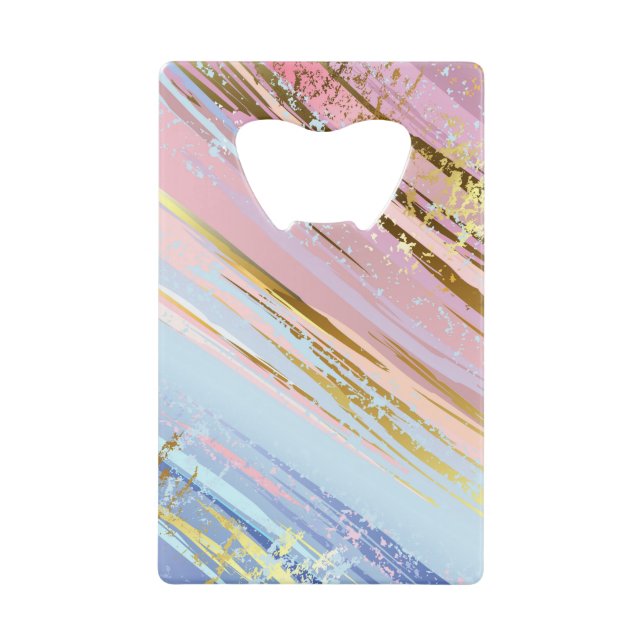 Textured Pink Background Credit Card Bottle Opener (Front)