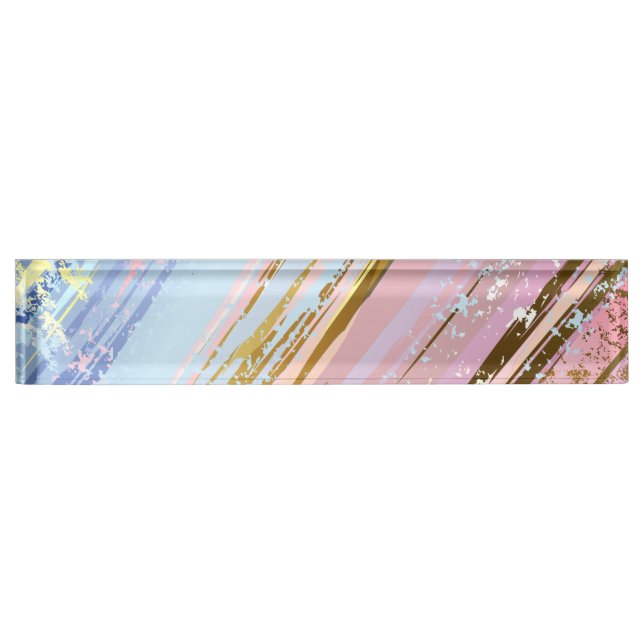 Textured Pink Background Desk Name Plate (Front)