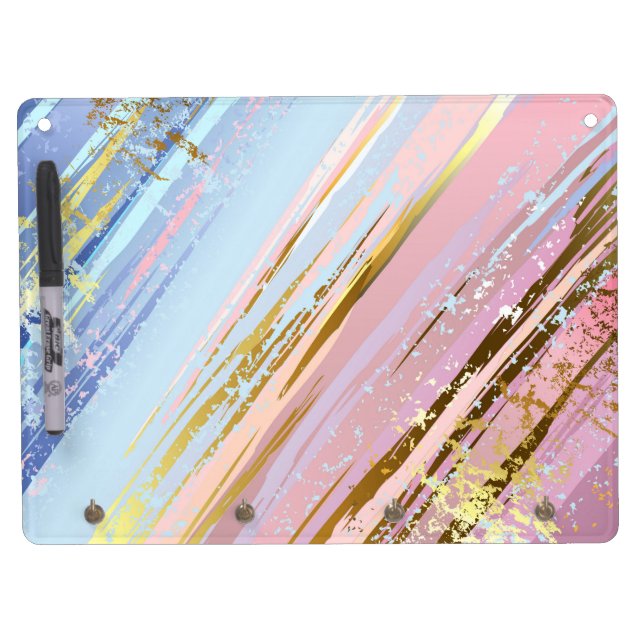 Textured Pink Background Dry Erase Board With Keychain Holder (Front)