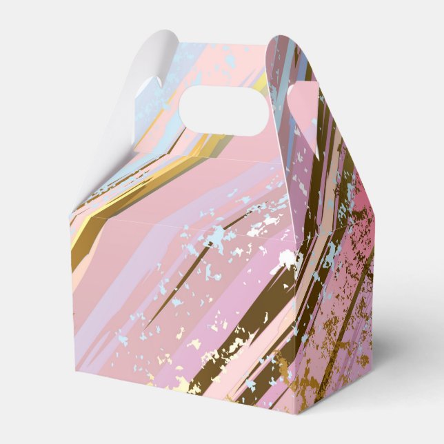 Textured Pink Background Favor Boxes (Front Side)