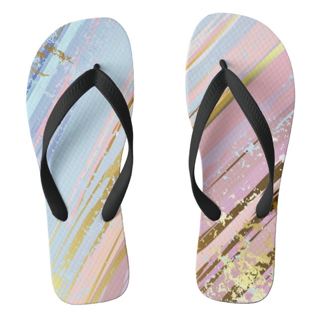 Textured Pink Background Flip Flops (Footbed)