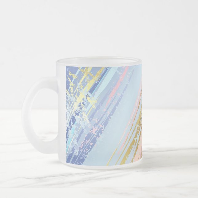Textured Pink Background Frosted Glass Coffee Mug (Left)
