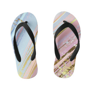 Textured Pink Background Kid's Flip Flops