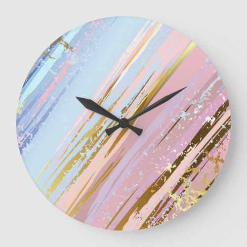 Textured Pink Background Large Clock