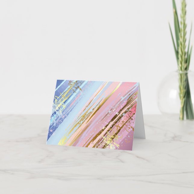 Textured Pink Background Letterpress Thank You Card (Front)
