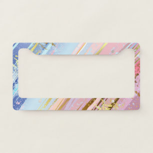 Textured Pink Background License Plate Frame